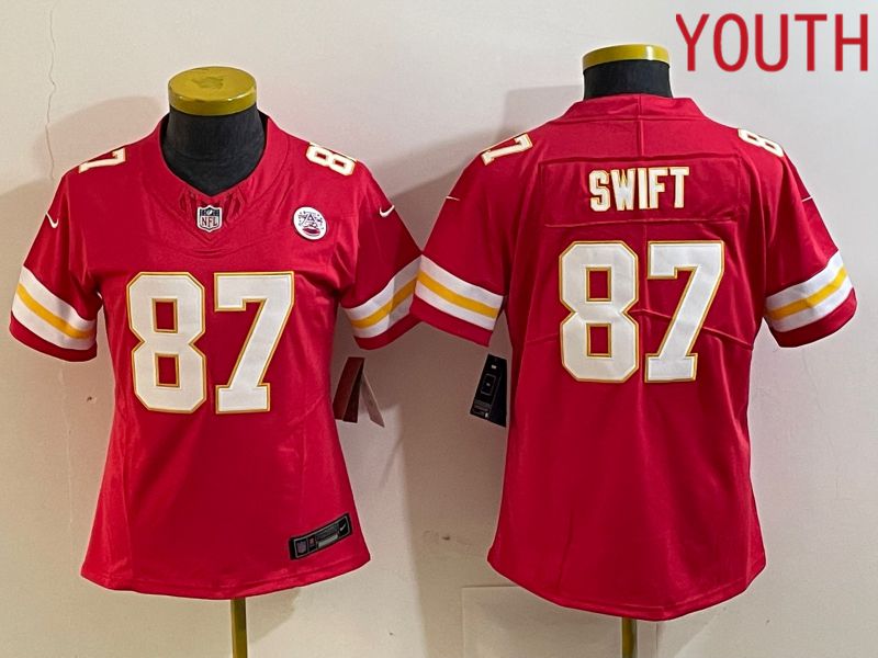 Youth Kansas City Chiefs #87 Swift Red 2024 Nike Vapor F.U.S.E. Limited NFL Jersey->kansas city chiefs->NFL Jersey
